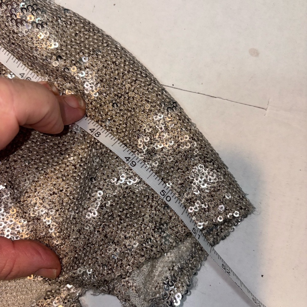 Allure Bridals Sequined Column Champagne Sheath Dress 12 large - Picture 10 of 13